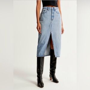 Abercrombie & Fitch Light Blue High-Rise Denim Skirt 27/4
